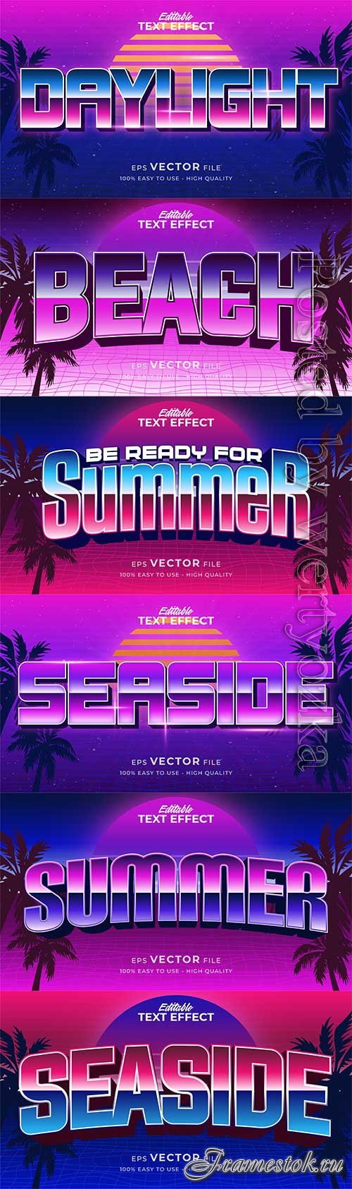 Retro summer holiday text in grunge style theme in vector vol 14