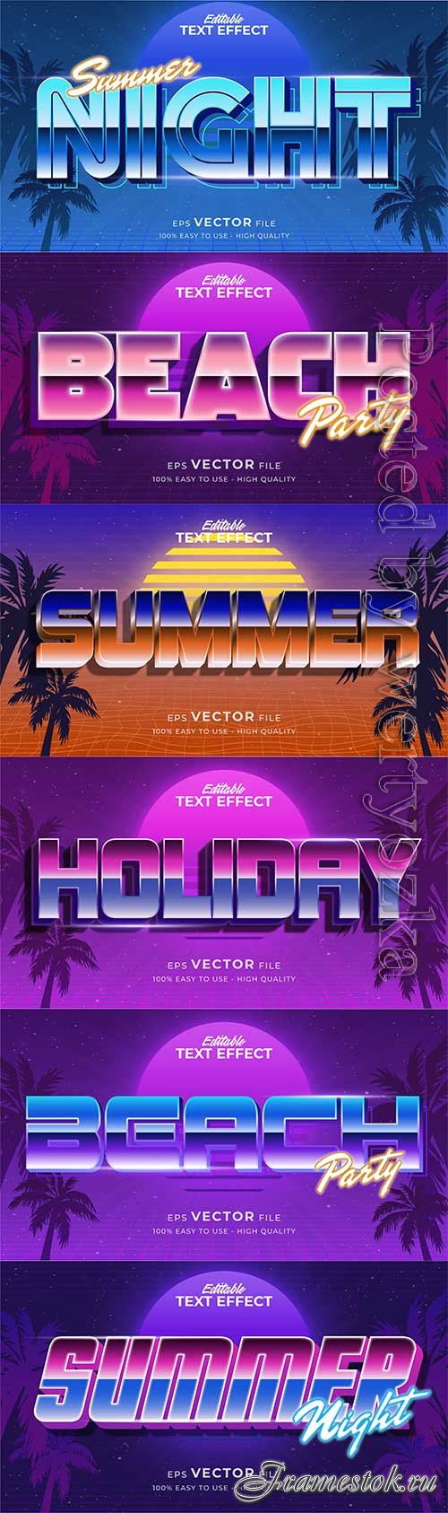 Retro summer holiday text in grunge style theme in vector vol 15