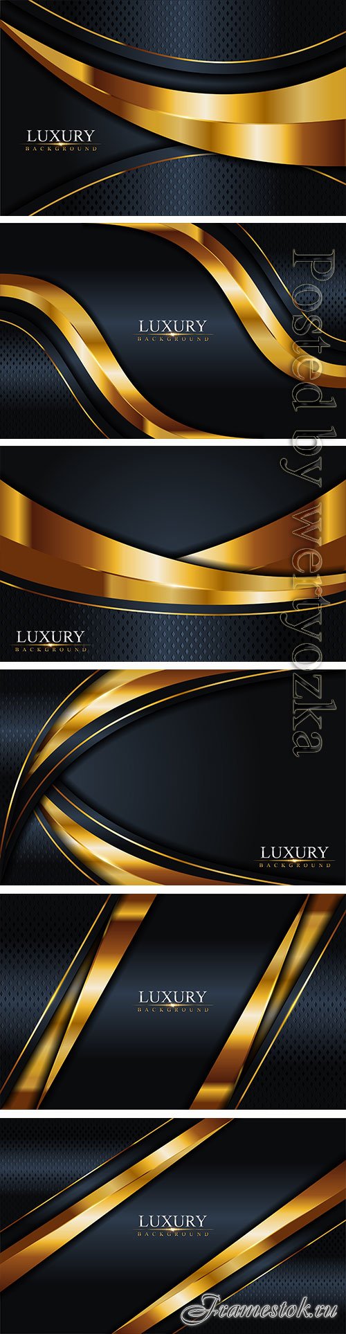 Luxury dark navy combination with golden lines background, graphic element vector