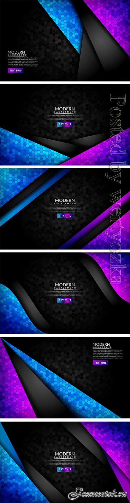 Abstract 3d dark background with purple and blue gradient