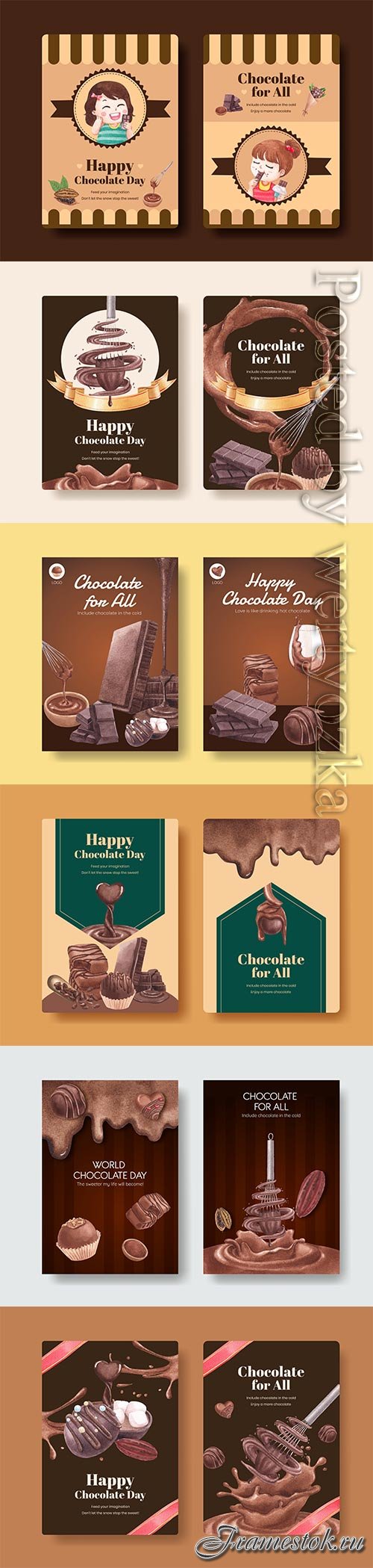 Poster template with world chocolate day concept