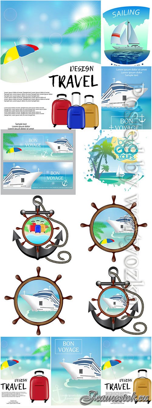 Sea and travel concept in vector