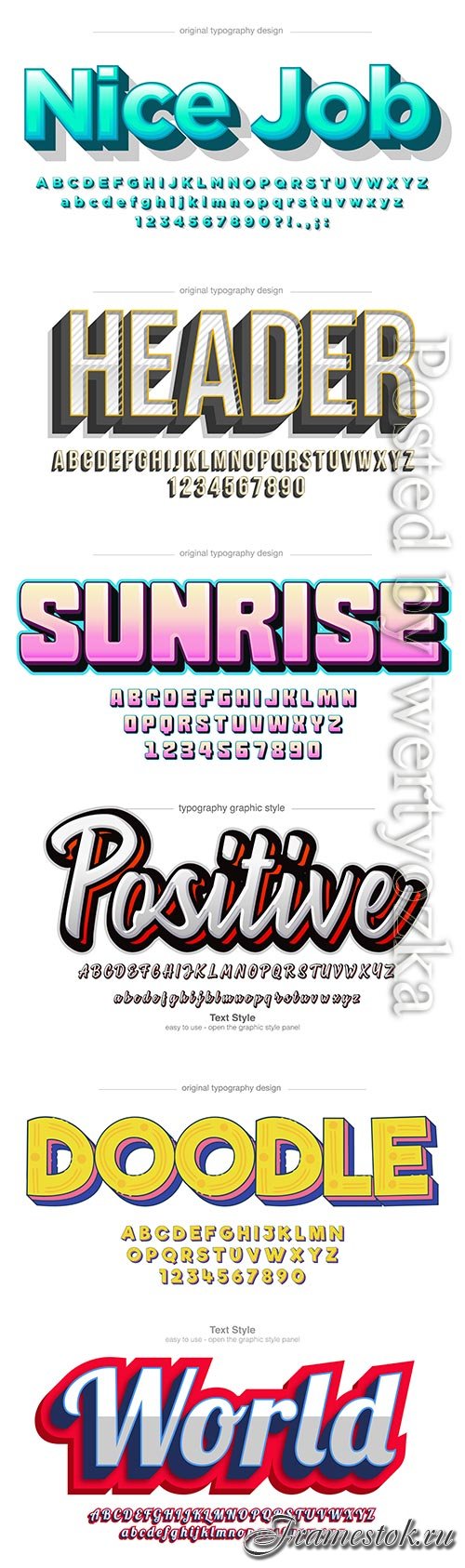 3d editable text style effect vector vol 569