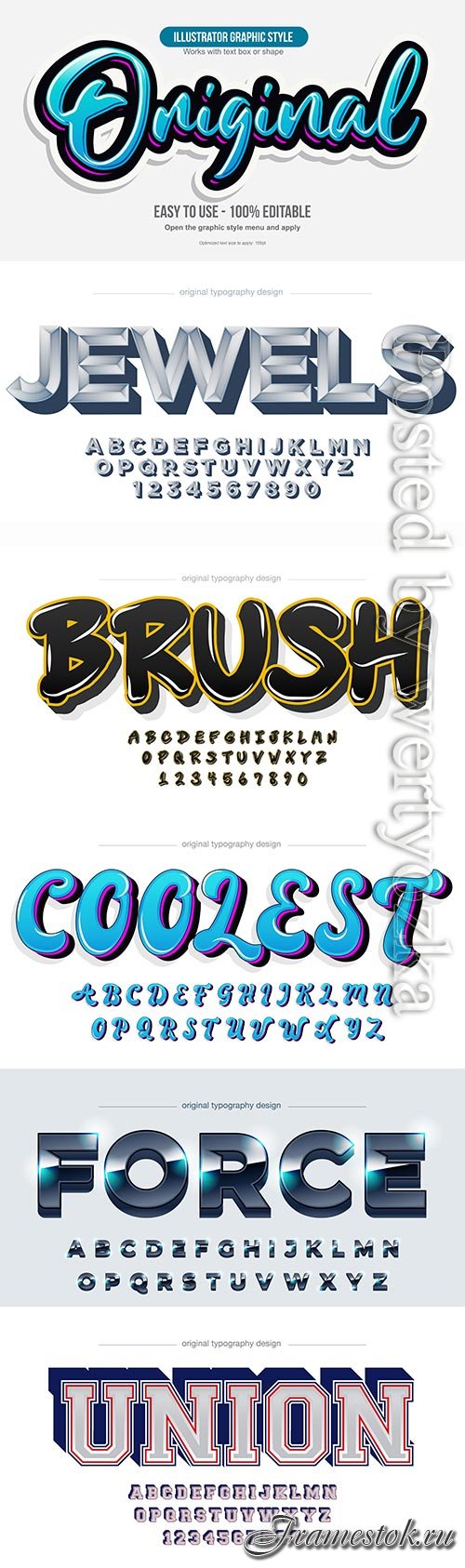 3d editable text style effect vector vol 570