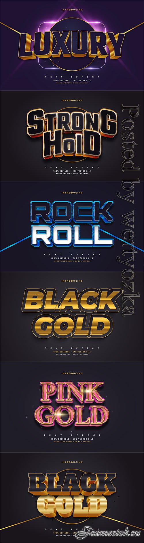 3d editable text style effect vector vol 584