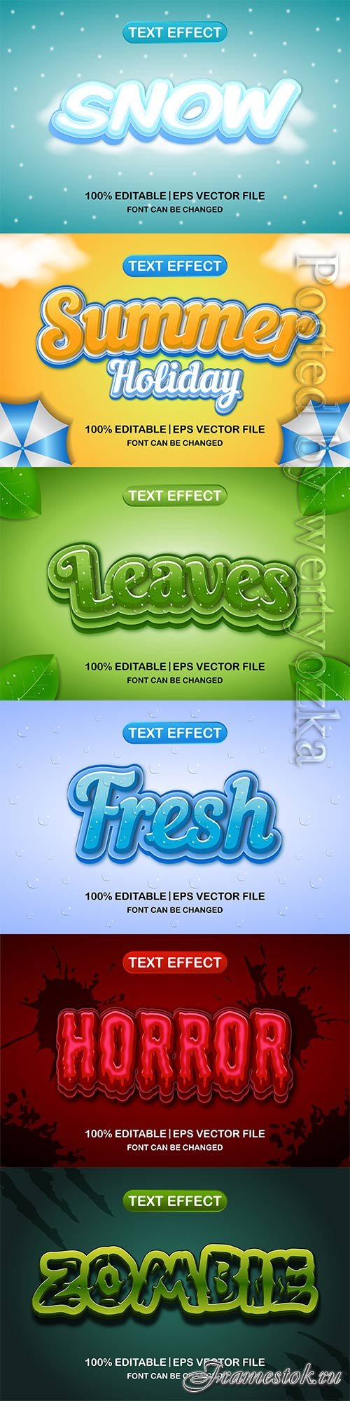 3d editable text style effect vector vol 583