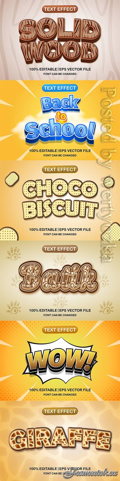 3d editable text style effect vector vol 581