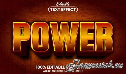 Power text, font style editable text effect