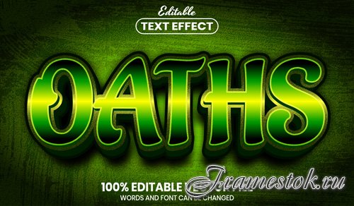 Oaths text, font style editable text effect