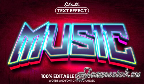 Music text, font style editable text effect