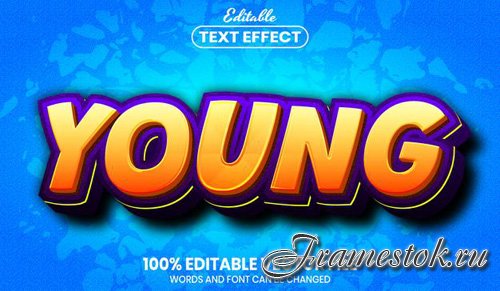 Young text, font style editable text effect