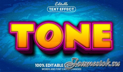 Tone text, font style editable text effect