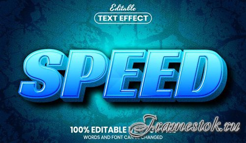 Speed text, font style editable text effect