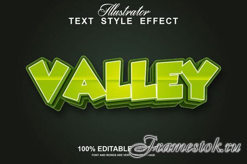 Valley text effect editable