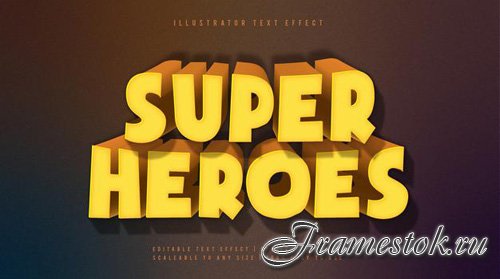 Super heroes theme text font effect