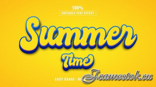 Summer time editable 3d text effect