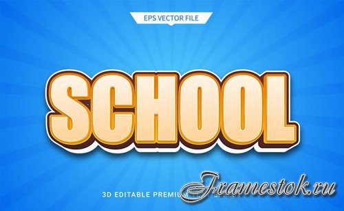 School education 3d editable text style effect