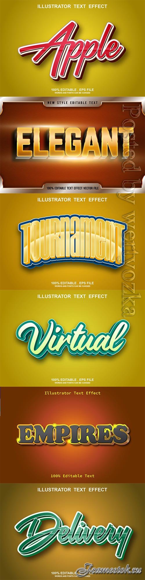 3d editable text style effect vector vol 643