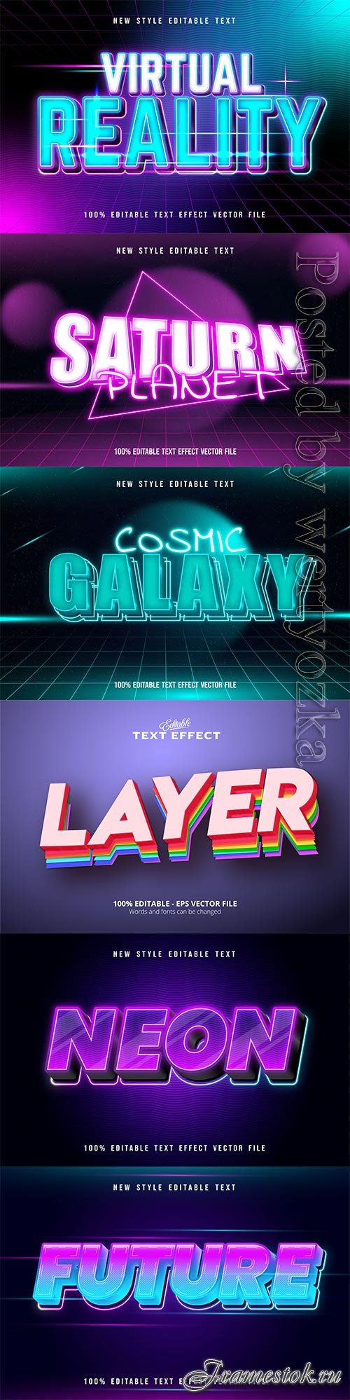 3d editable text style effect vector vol 644