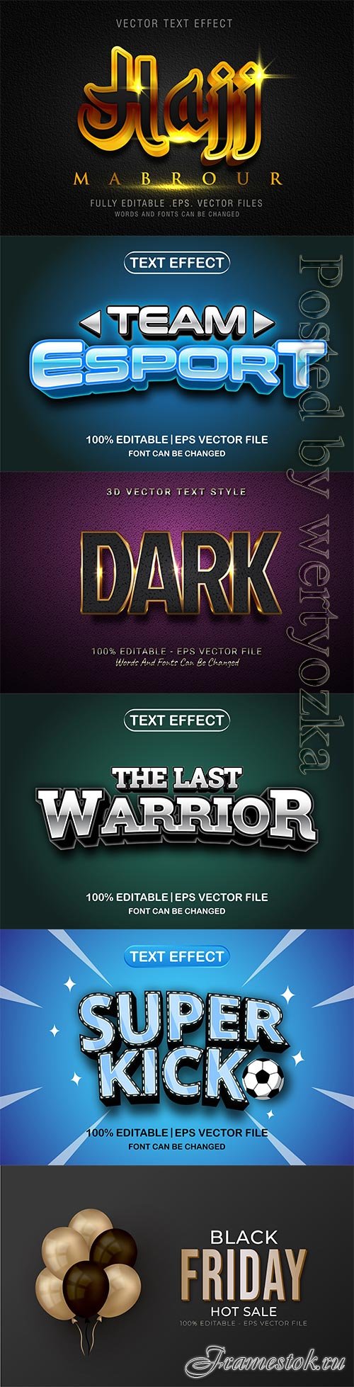 3d editable text style effect vector vol 639