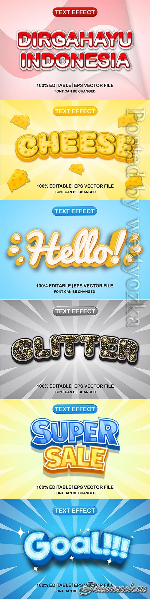 3d editable text style effect vector vol 638