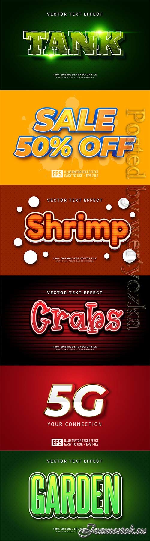 3d editable text style effect vector vol 690