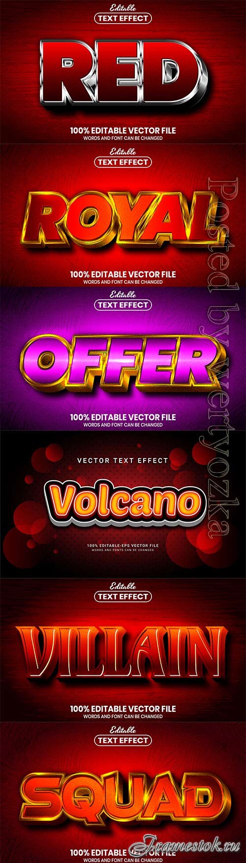 3d editable text style effect vector vol 687