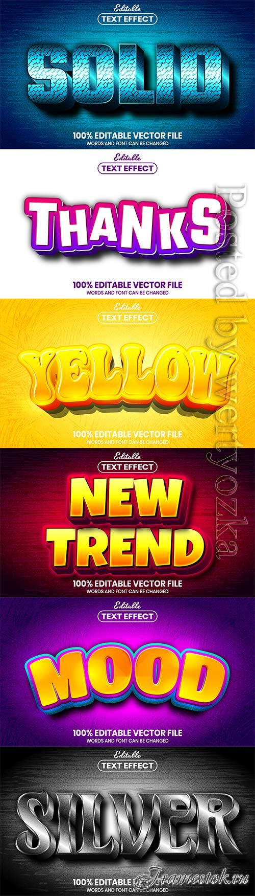 3d editable text style effect vector vol 686