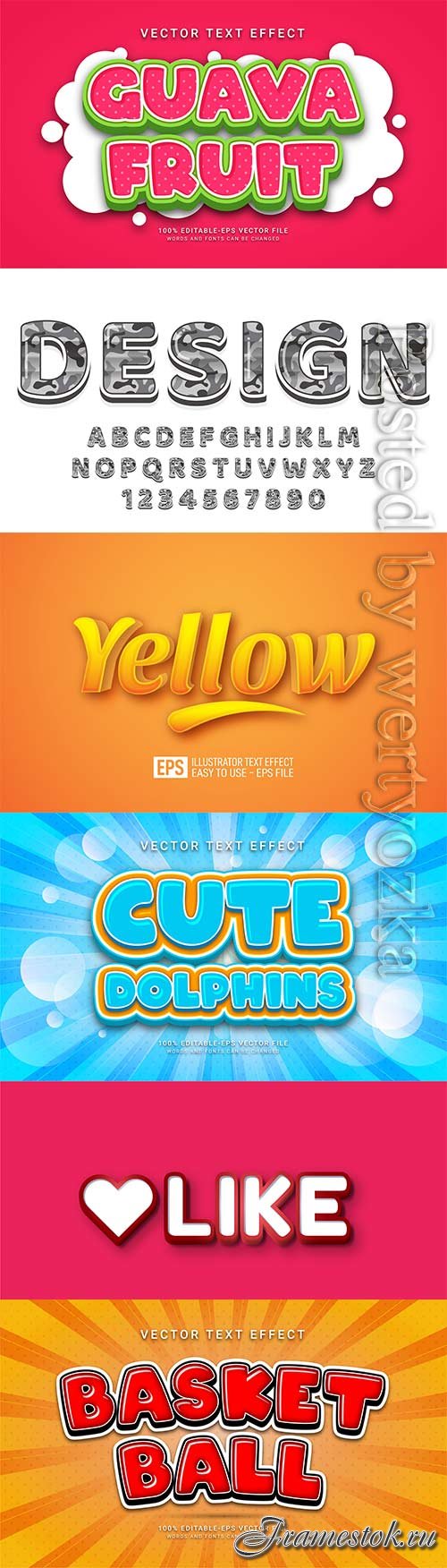 3d editable text style effect vector vol 688