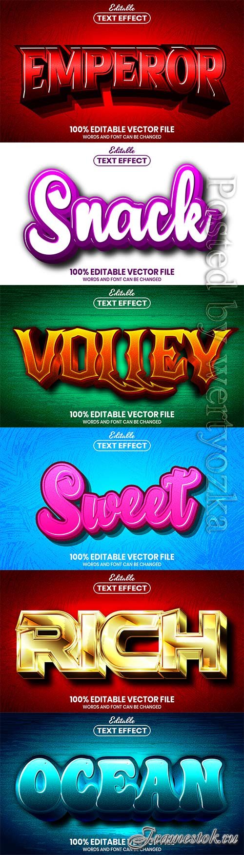 3d editable text style effect vector vol 685