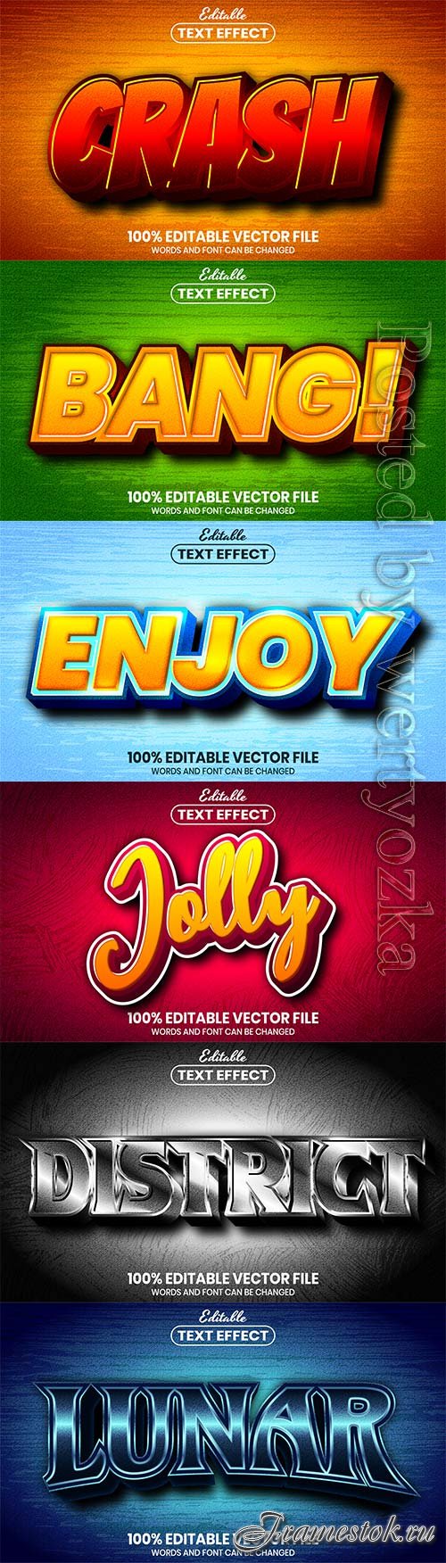 3d editable text style effect vector vol 682