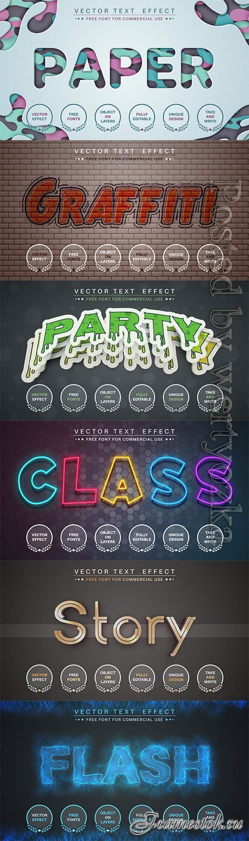 3d editable text style effect vector vol 755