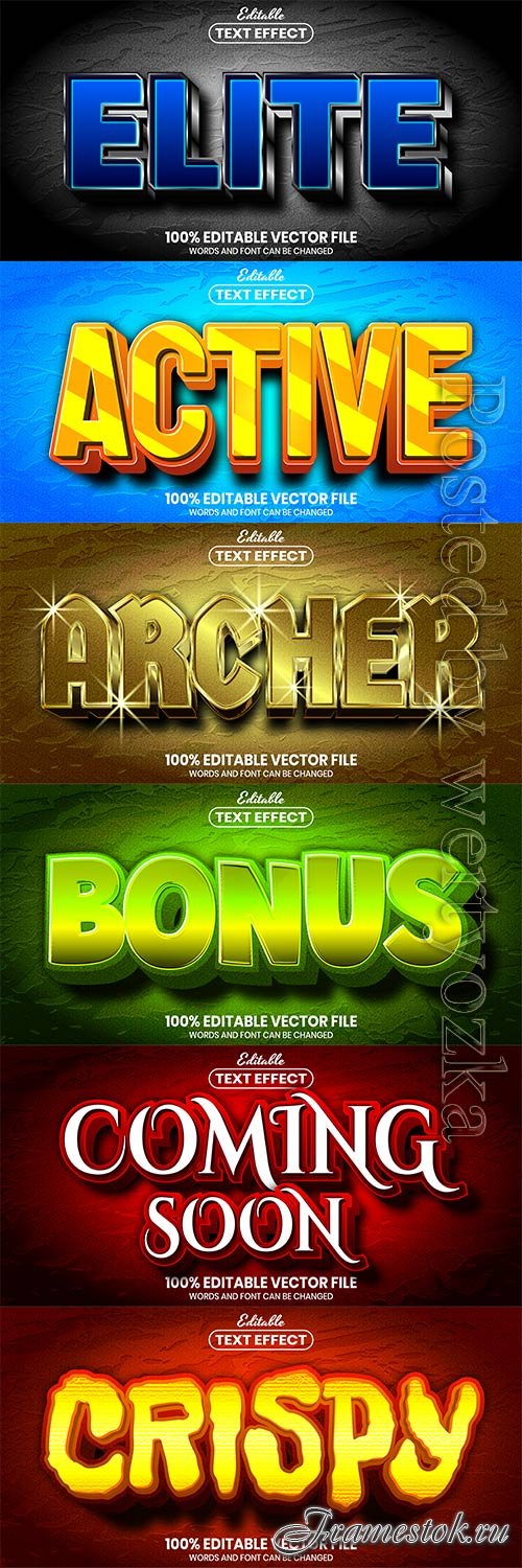 3d editable text style effect vector vol 758