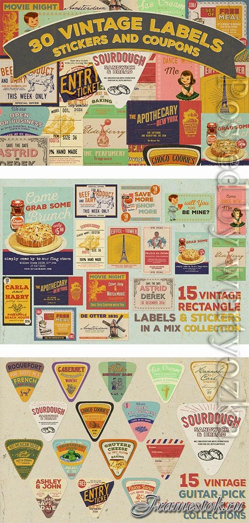 30 Vintage Labels, Stickers, and Coupons Feature