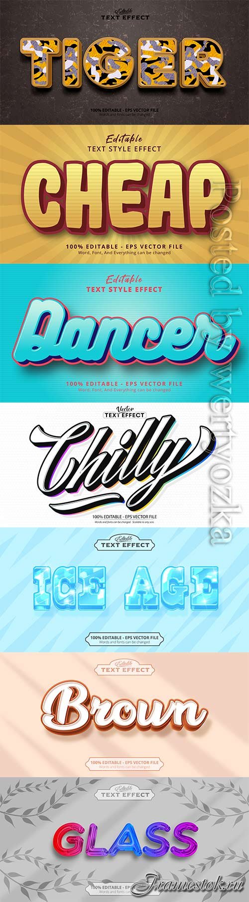 3d editable text style effect vector vol 850