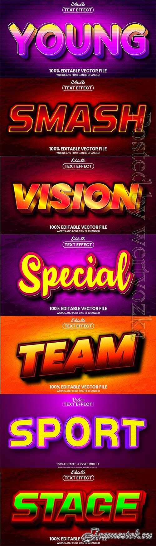 3d editable text style effect vector vol 849