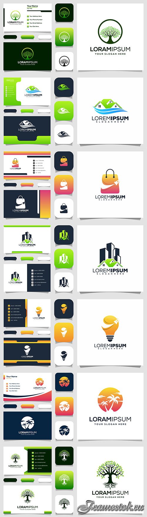 Modern logo and business card premium vector