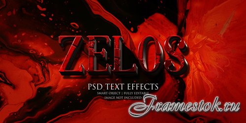 Zelos text effect Premium Psd