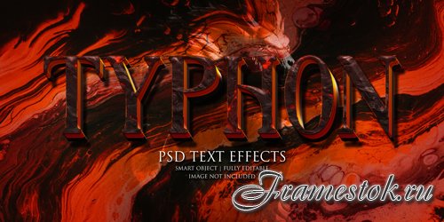 Typhon text effect Premium Psd