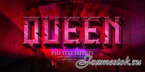 Queen text effect Premium Psd