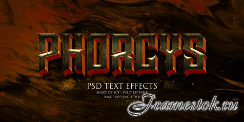 Phorcys text effect Premium Psd