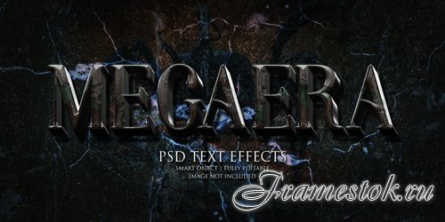 Megaera text effect Premium Psd