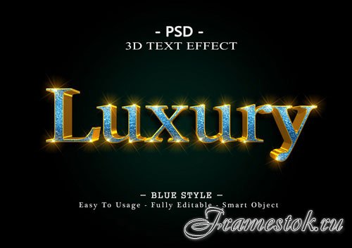 Blue luxury 3d text style effect Premium Psd