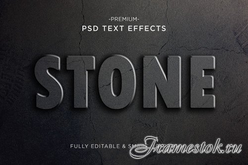 Crack stone text effect cracked text style premium psd