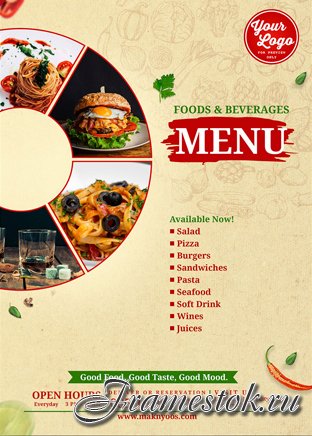 Menu cover design premium psd templat design