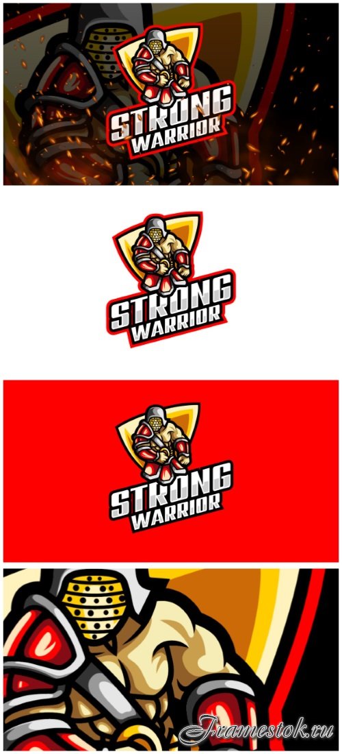 Strong Warrior E-Sport and Sport Logo Template
