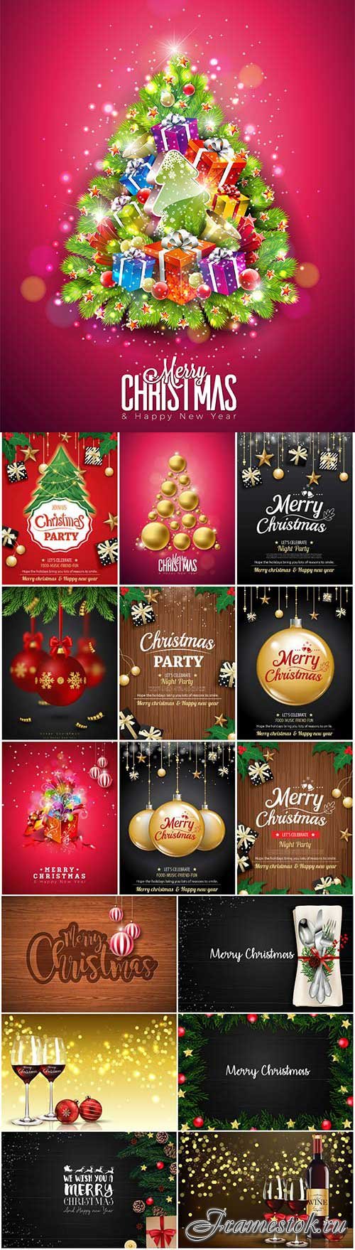 New Year and Christmas vector vol 10
