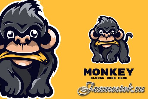 Naughty monkey mascot