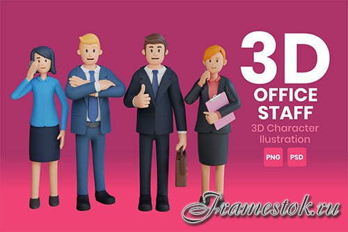 Office Staff 3D Character Illustration 4