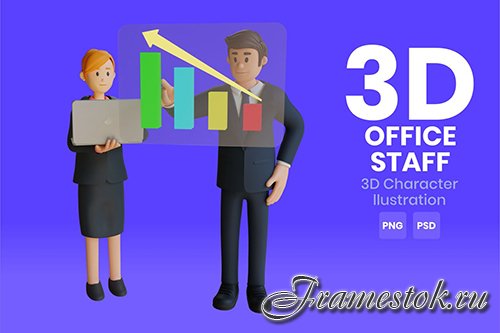 Office Staff 3D Character Illustration 3